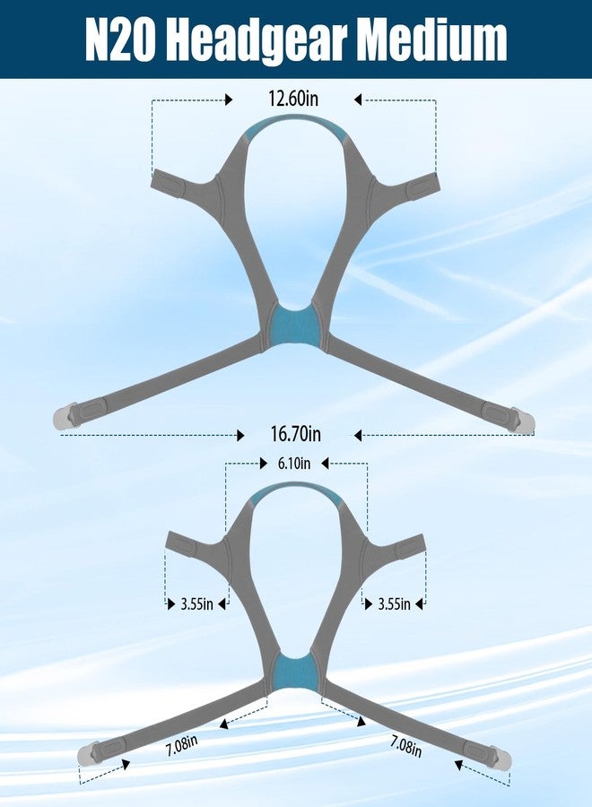 ألوكس غطاء رأس بديل لجهاز ResMed AirFit/AirTouch لقناع الأنف، مزود بمشابك مغناطيسية - غطاء رأس Airfit N20 و Airtouch N20، قياسي/متوسط، أزرق (عبوة واحدة) - Image 3